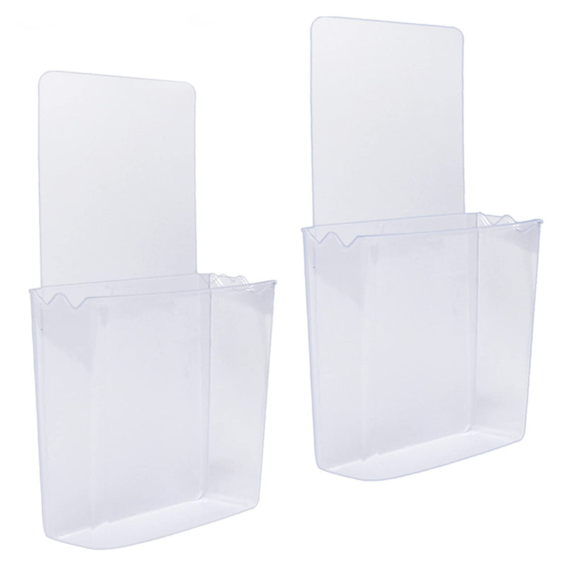 [Australia - AusPower] - Remote Holder Wall Mount Damage-Free (2 Pack), Clear and Strong Self-adhesive Universal Media Organizer Storage Box for Mobile Phone,Remote Control,Keys,Pens etc 