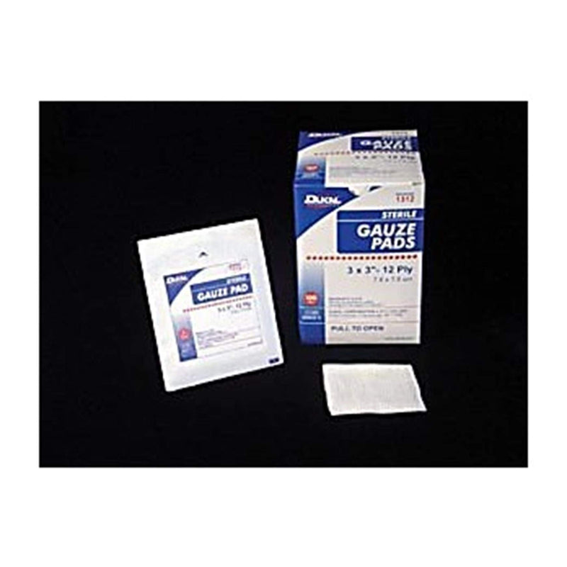 [Australia - AusPower] - Dukal DUK 1312 Woven Cotton Gauze Pad, 12-Ply, Sterile, 3" x 3" (Pack of 100) 