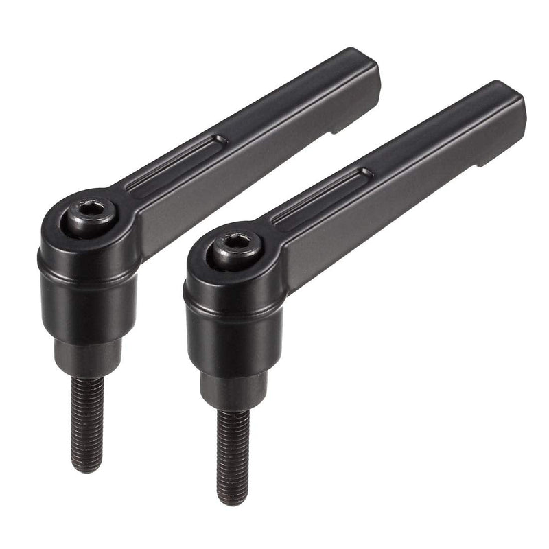 [Australia - AusPower] - uxcell M5 x 20mm Handle Adjustable Clamping Lever Thread Push Button Ratchet Male Threaded Stud Knobs Locking Rotating Screw Handles Quick Release Bolt Black 5pcs 