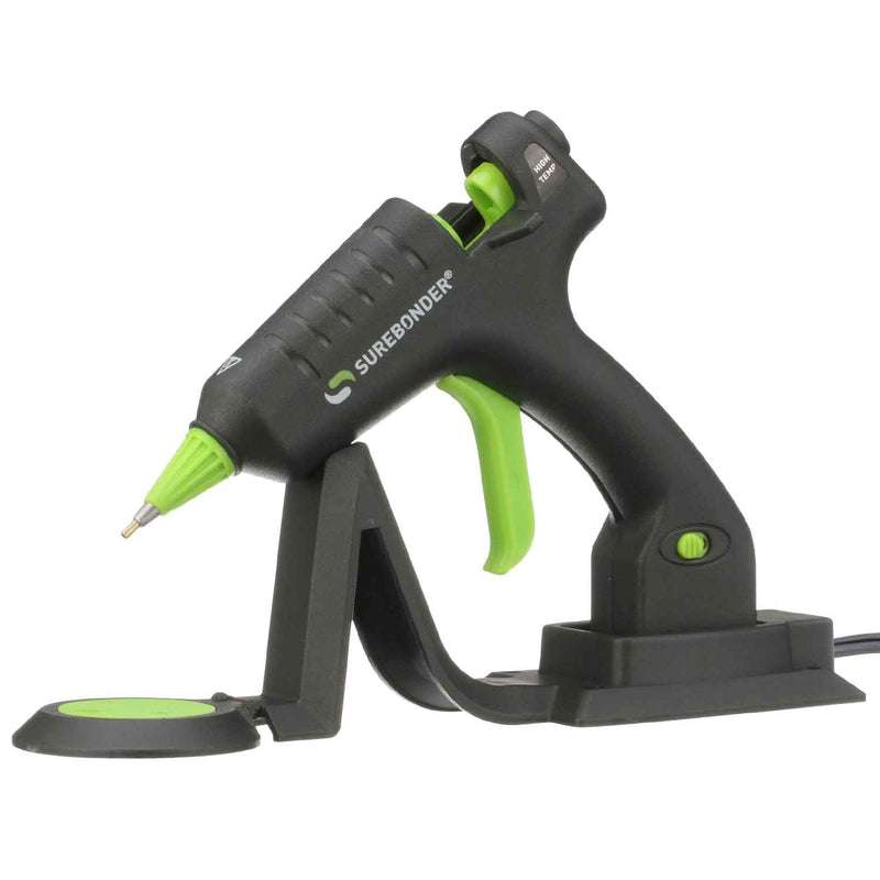 [Australia - AusPower] - Surebonder Cordless/Corded High Temperature Mini Hot Glue Gun With Detail Tip, 20 Watt, Recharge With Portable Heat Stand (CL-195F),Black 