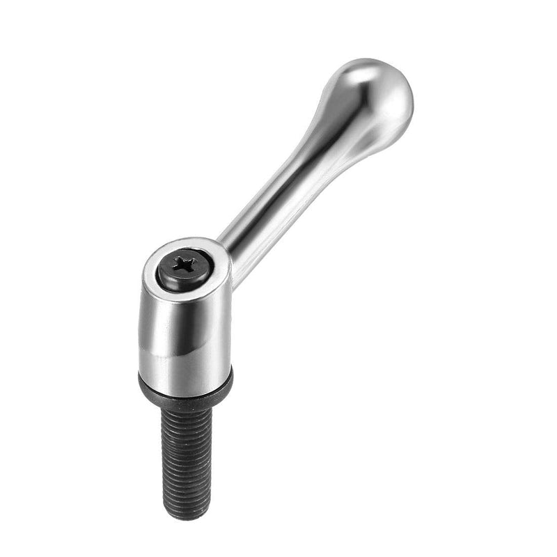 [Australia - AusPower] - uxcell M12 x 40mm Handle Adjustable Clamping Lever Thread Push Button Ratchet Male Threaded Stud Knobs Locking Rotating Screw Handles Quick Release Bolt Silver Tone 