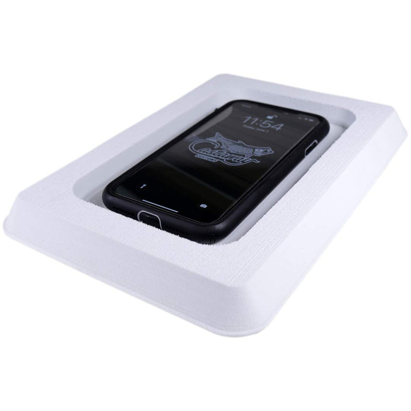 Castaway Customs SeaDek Foam Cell Phone Holder for Boats | Cell Phone Boat Dash Accessory | Perfect for Fishing Boat Center Consoles | 3M Adhesive Backing Boat Accessories Rectangle White