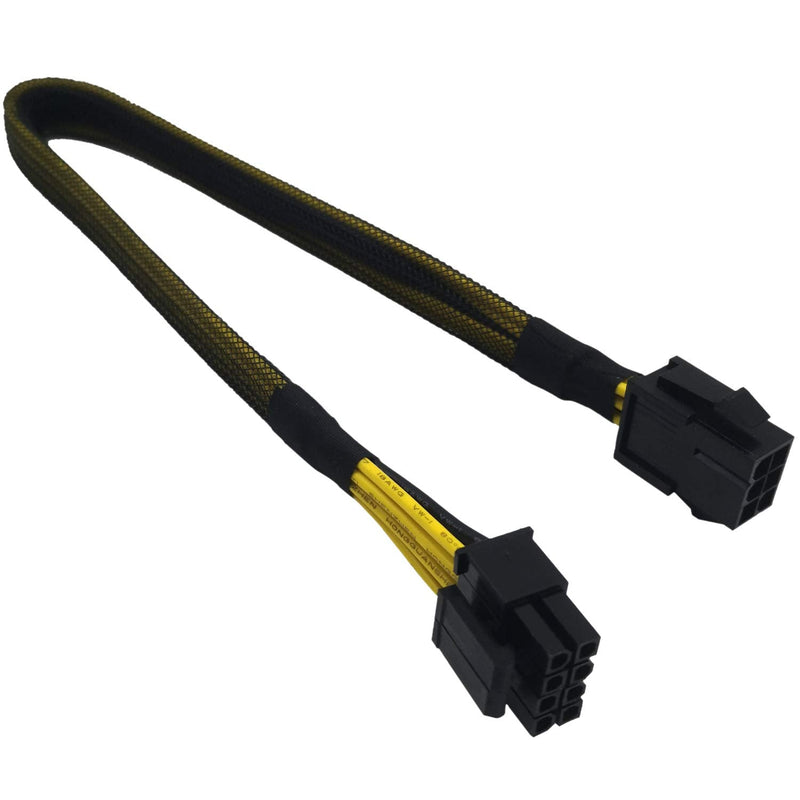 [Australia - AusPower] - COMeap 6 Pin Female to CPU 8 pin (4+4 Detachable) Male EPS-12V Adapter Converter Sleeved Cable 13-inch(33cm) 