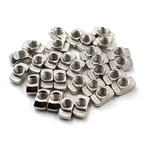 Flomore M3 T-slot nut, nickel-plated carbon steel, for 4040 European standard aluminum extrusion frames
