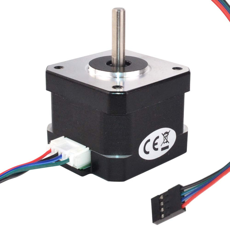 Nema 17 Pancake Stepper Motor 45.33oz-in 34mm 1.2A Bipolar 1.8 Degree 4-Lead for 3D Printer XYZ Axis CNC Extruder 1.3" body length 45oz-in holding torque