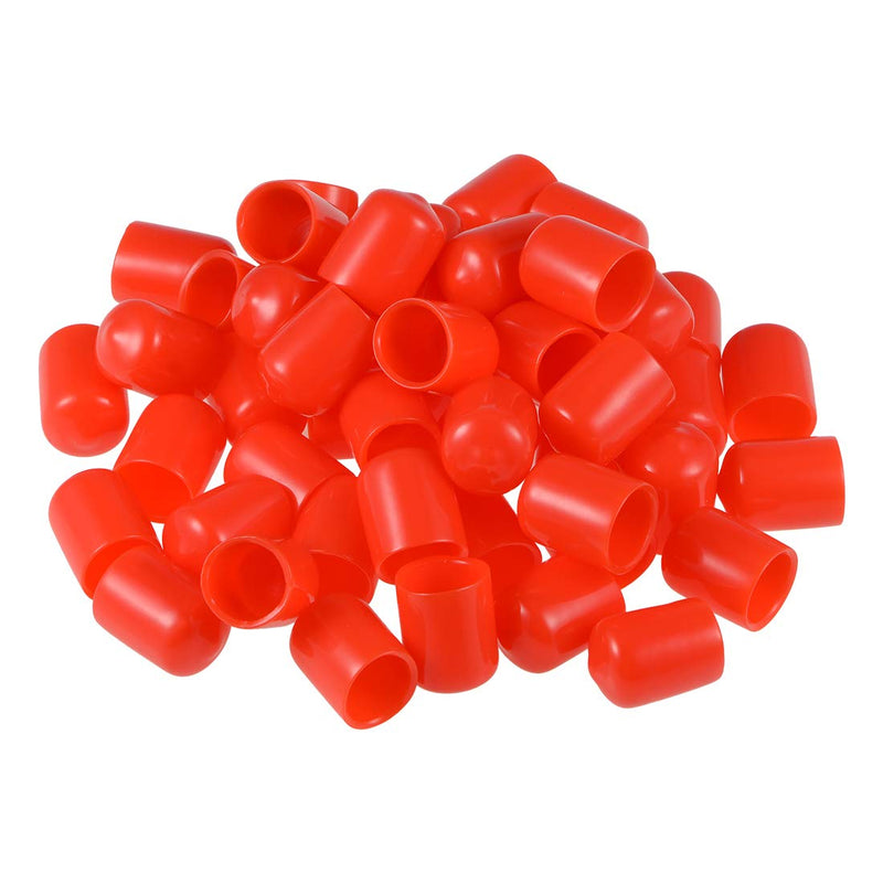 [Australia - AusPower] - uxcell 50pcs Rubber End Caps 1/2-inch(13mm) ID Vinyl Round Tube Bolt Cap Cover Screw Thread Protectors Red 13mm 