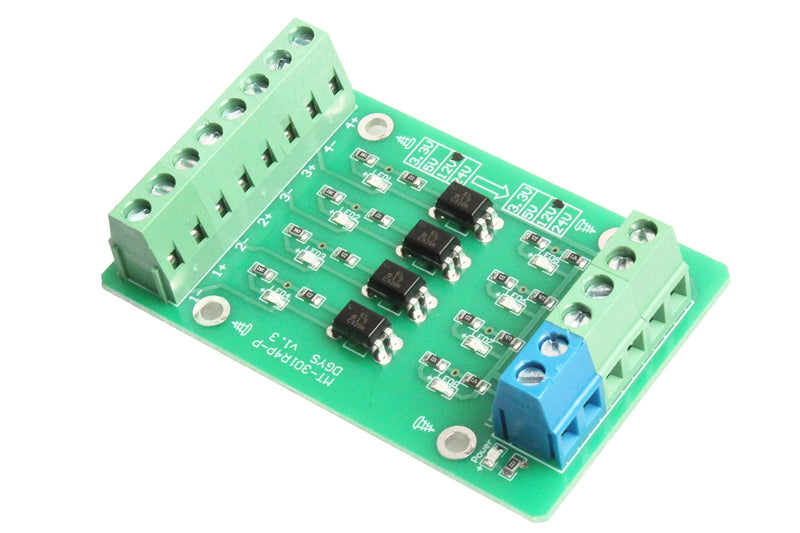 [Australia - AusPower] - NOYITO 4-Channel Optocoupler Photoelectric Isolator Module Level Voltage Converter Module PLC Signal Converter Module PNP NPN to PNP (5V to 24V) 5V to 24V 