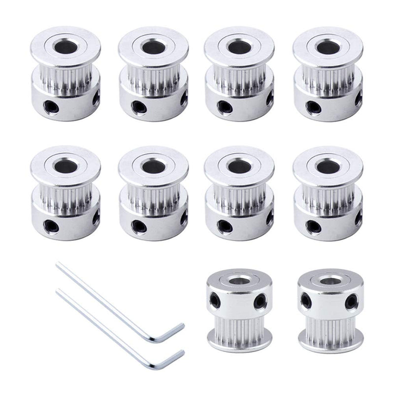 [Australia - AusPower] - FULARR 10Pcs Premium Aluminum Alloy GT2 Timing Pulley, 20 Teeth 5mm Bore GT2 Belt Pulley for 3D Printer 6mm Width Timing Belt 