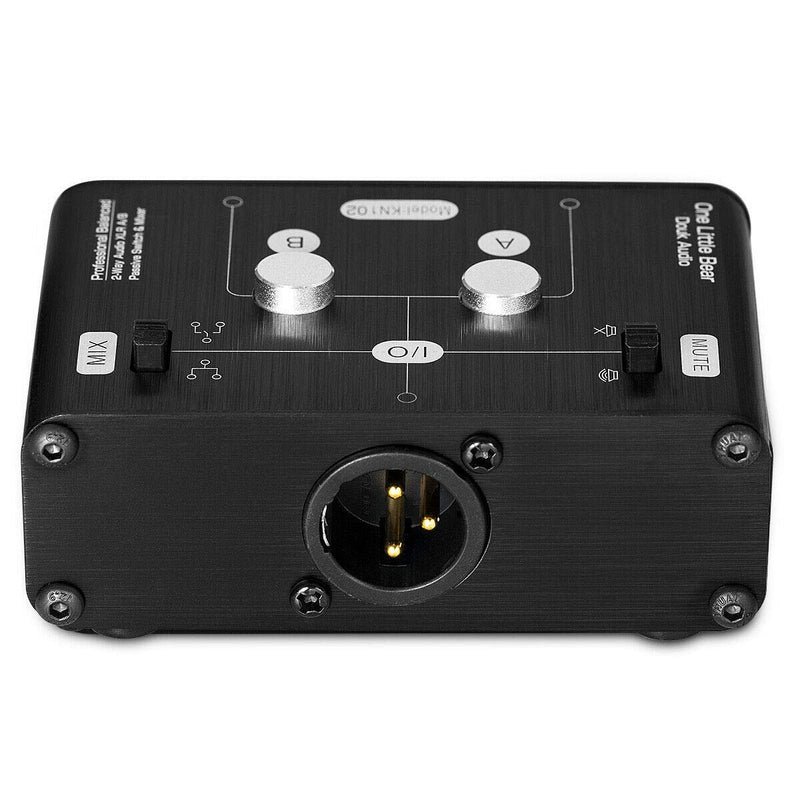 [Australia - AusPower] - 2 Way XLR Balanced Stereo Audio Switcher Passive A/B Mini Switch Box Mixer Sound Splitter (KN102, 2-IN-1-OUT) 