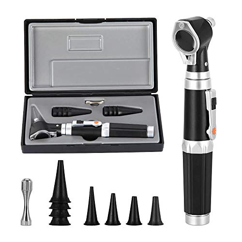 Mini Otoscope Magnification Diagnostic Otoscope with LED Light Direct Light Instrument for Healthy Ears for Doctors, Nurses, Adults, Kids, Babies, Elderly Pets, Animals black