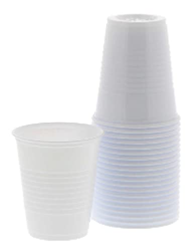 [Australia - AusPower] - 100 Dental Cups - Premium Plastic Dental Cups - Plastic Disposable Medical Dental Cup - Sturdy and Durable Drinking Cups - Disposable Dental cups for Medical Dental Drinking MouthWashing White 100 