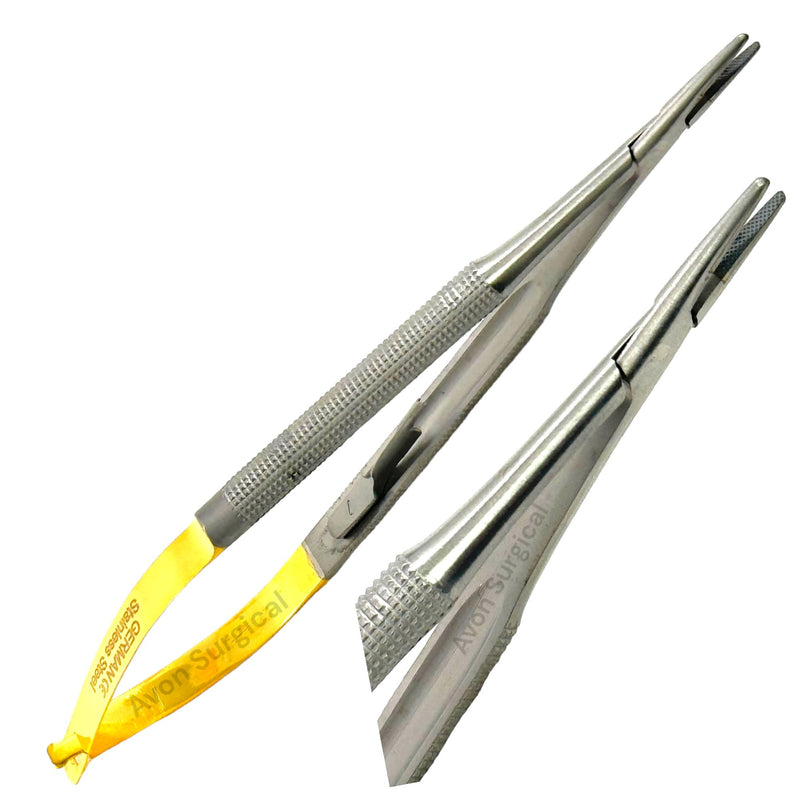 [Australia - AusPower] - Castro Viejo Micro Needle Holder Needle Drive Straight 15cm 6 inches withTungsten Carbide Inserts Tip with Lock Premium German 