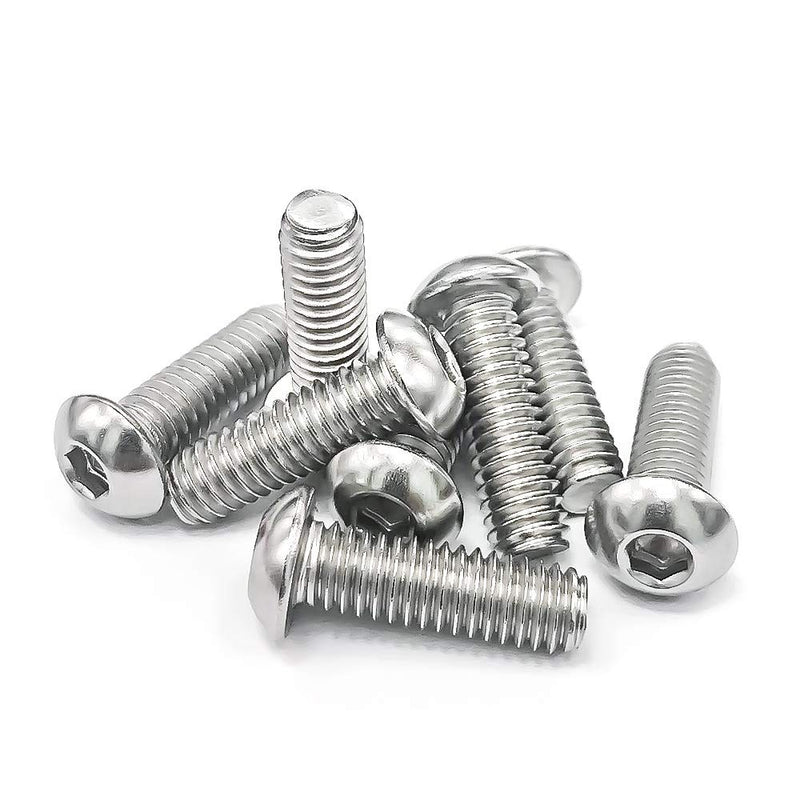 [Australia - AusPower] - 5/16-18 x 1" Button Head Socket Cap Bolts Screws, 304 Stainless steel 18-8, Full Thread, Coarse Thread, Allen Hex Drive, 20 PCS 5/16-18 x 1" 