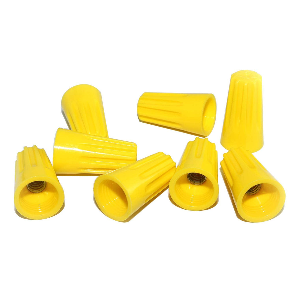 36-Pack Yellow P4 Type Electrical Wire Connectors Screw Terminals, with Spring Insert Twist Wire Nuts Caps Easy Twist-On Ribbed Cap 36x Yellow P4