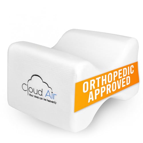 Vaunn Medical Cloud Air Side Sleeper Memory Foam Knee Pillow and Leg Positioner Cushion to Soothe Back, Leg and Hip Discomfort