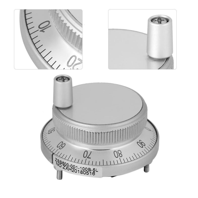 Jadeshay Electronic Handwheel Generator 5V 60MM Handwheel Encoder, CNC Rotate Encoder, Manual Pulse Generator, for CNC System (White)