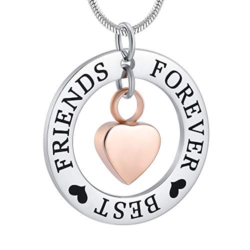 zeqingjw Cremation Jewelry Urn Necklace for Ashes Heart Keepsake Urn Pendant Memorial Ash Urn Jewelry for Women Men Rose Gold