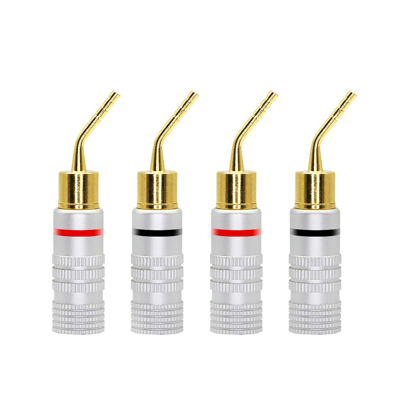 [Australia - AusPower] - CERRXIAN Gold Plated 2mm Banana Plug Screw Type Audio Speaker Pin Plugs Cable Connector Adapter(4pcs) 