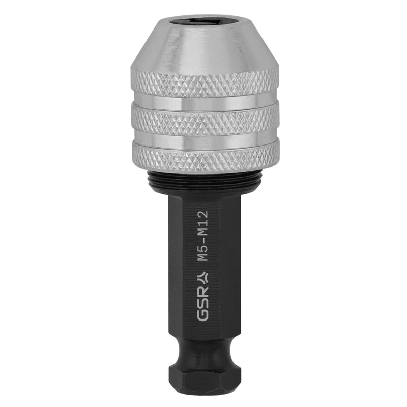 GSR Thread Cutting Adapter M5-M12 | Tool Holder with 3/8" Hex Shank & Square Socket | For All Standard Cordless Drills | Clamping Range 5-9mm | Accessories for Hand Taps M5–M12
