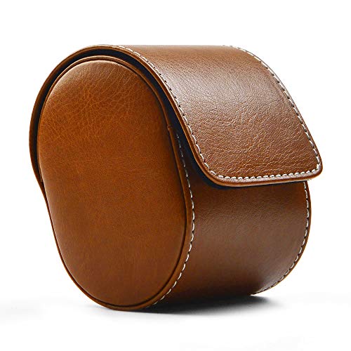Oirlv Luxury Leather Watch Storage Box Travel Single Watch Case Watch Gift Box for Christmas Anniversary Birthday(Brown) Brown