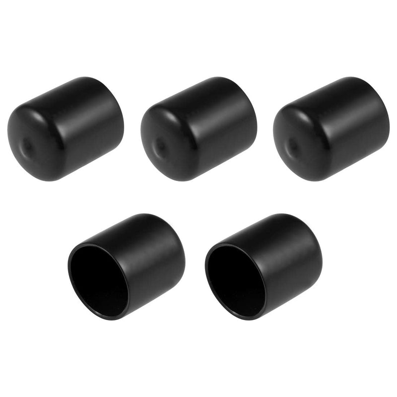[Australia - AusPower] - uxcell 5pcs Rubber End Caps 29mm ID Vinyl Round Tube Bolt Cap Cover Screw Thread Protectors Black 
