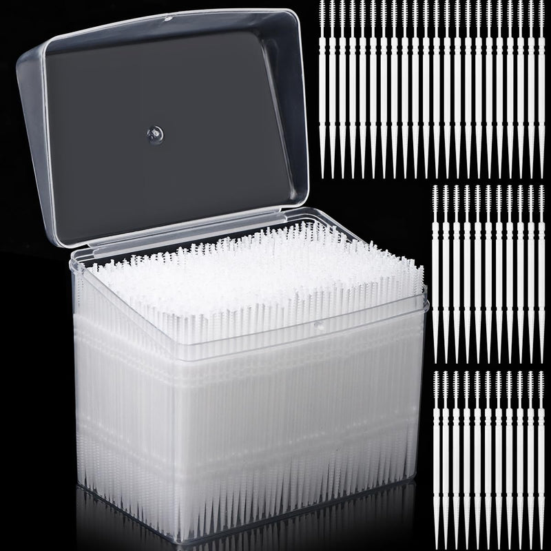 [Australia - AusPower] - 1100Pcs Dental Picks Plastic Toothpick Oral Hygiene 2 Way Interdental Brush Stick 