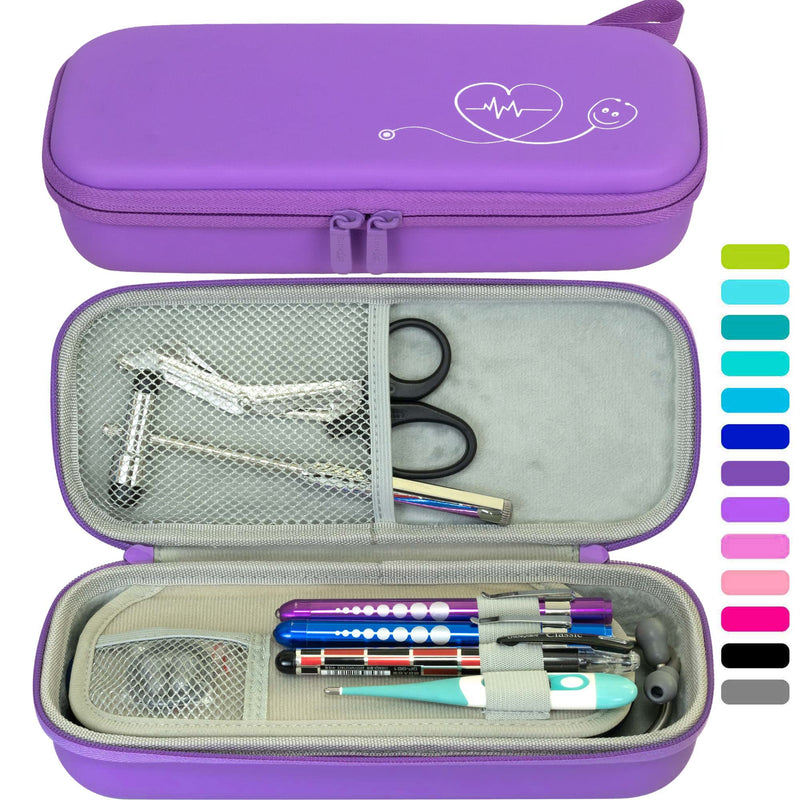 [Australia - AusPower] - ButterFox Premium Stethoscope Case with Divider and ID Slot for 3M Littmann Classic III, Cardiology IV Diagnostic and More Stethoscopes with Pocket for Nurse Accessories (Purple) Purple 