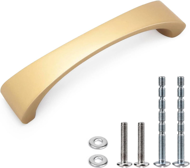 WEAVERBIRD Arch Aluminum Alloy Cabinet Handles Gold Finish Furniture Hardware - 3-3/4"(96mm) Hole Centers - Pack of 10 96 mm 10PACK-Gold