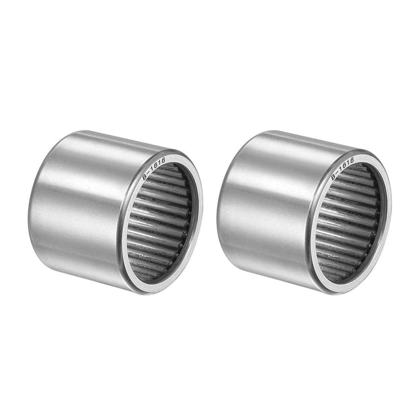 [Australia - AusPower] - uxcell B1616 Needle Roller Bearings, Full Complement Drawn Cup, Open, 1-inch I.D. 1-1/4-inch OD 1-inch Width 15600N Static Load 8090N Dynamic Load 5200Rpm Limiting Speed 2pcs 1x1-1/4x1" 