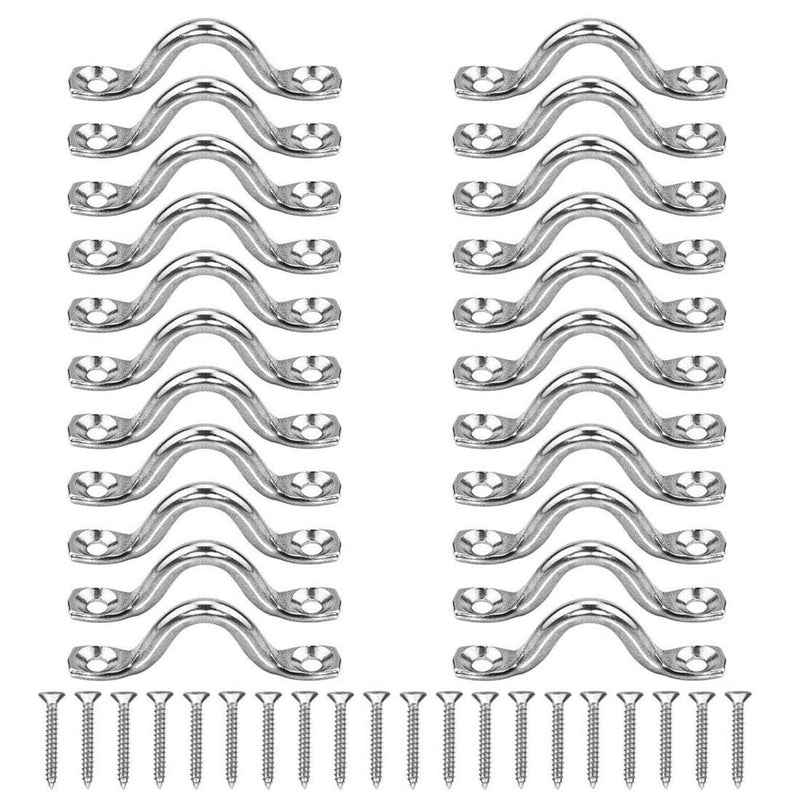 [Australia - AusPower] - 22Pcs M5 316 Stainless Steel Eye Straps Ceiling Wall Mount U Hook with Screws 