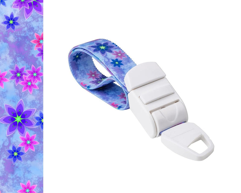 Purple Blue Floral Lavender Pattern Medical Tourniquet with ABS Plastic Buckle Latex Free Elastic Band Ideal for Doctors, Nurses, Students and Paramedics
