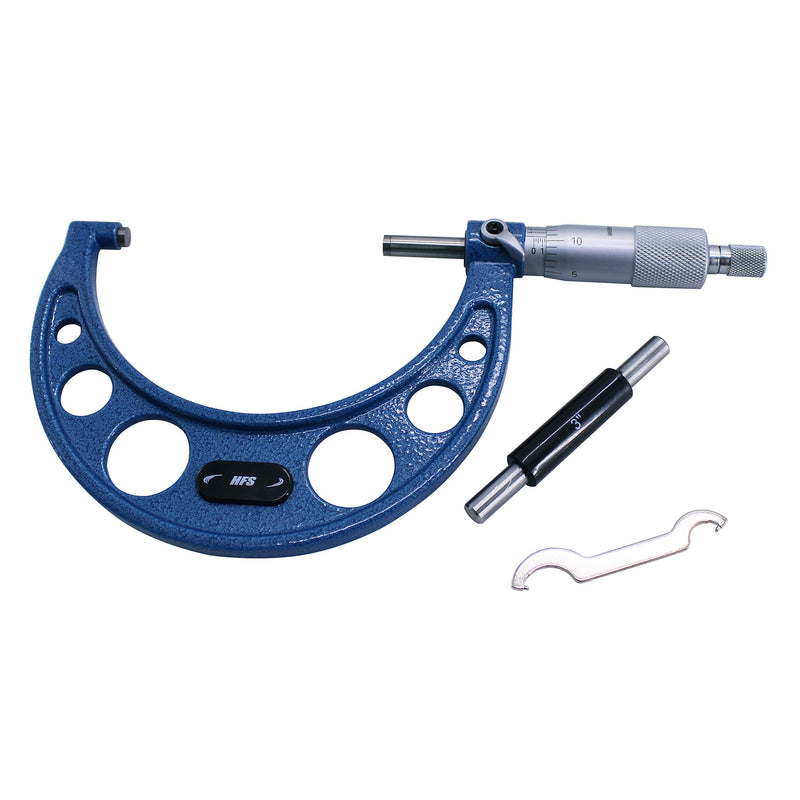 [Australia - AusPower] - HFS(R) 3-4" Outside Micrometer with 0.0001" Accuracy, Carbide Anvil and Laser-Etched Scale 3-4"x0.0001" Classic Ratchet 