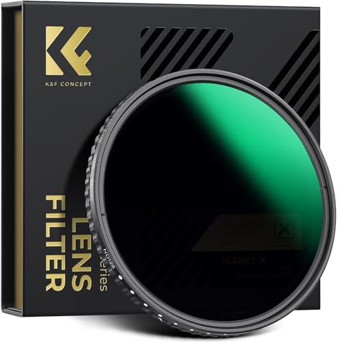 K&F CONCEPT 72mm Variable ND Lens Filter ND8-ND128 (3-7 Stop) No X Cross