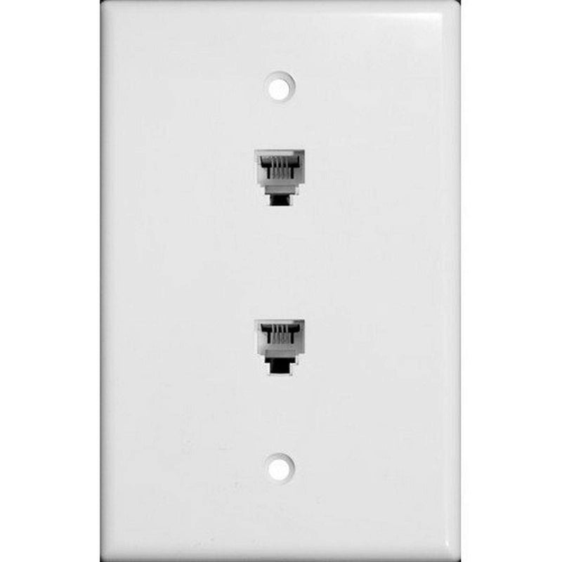 [Australia - AusPower] - Morris 86021 Double RJ11 6 Conductor Phone Jack Wall Plate, White 