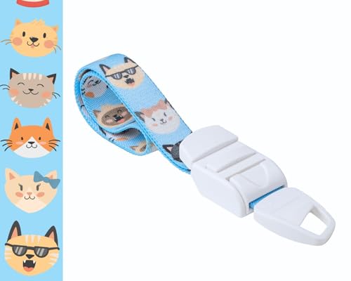 Blue Cartoon Cat Pattern Medical Tourniquet with ABS Plastic Buckle Latex Free Elastic Band Perfect for Doctors, Nurses, Students and Paramedics