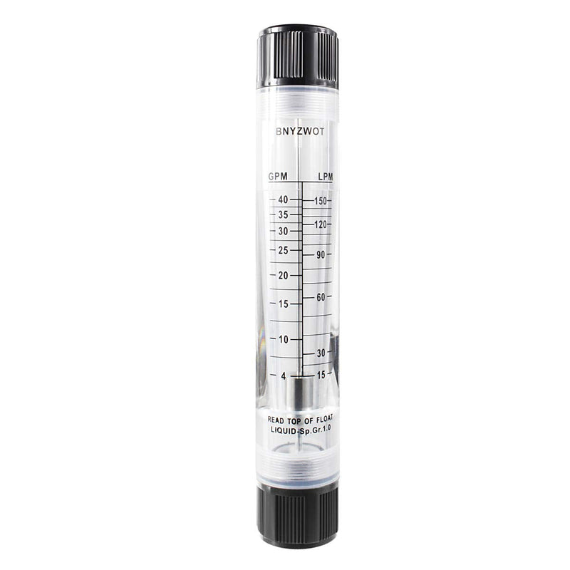 [Australia - AusPower] - Inline Clear Acrylic Water Flowmeter 1PT Dia Threads G-25 4-40 GPM 15-150 LPM 