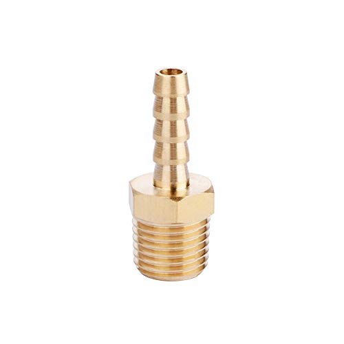 [Australia - AusPower] - U.S. Solid Brass Hose Fitting, Adapter, 1/4" Barb x 1/8" NPT Male Pipe Fitting 1/4" Barb x 1/8" NPT Male, 1 pcs 