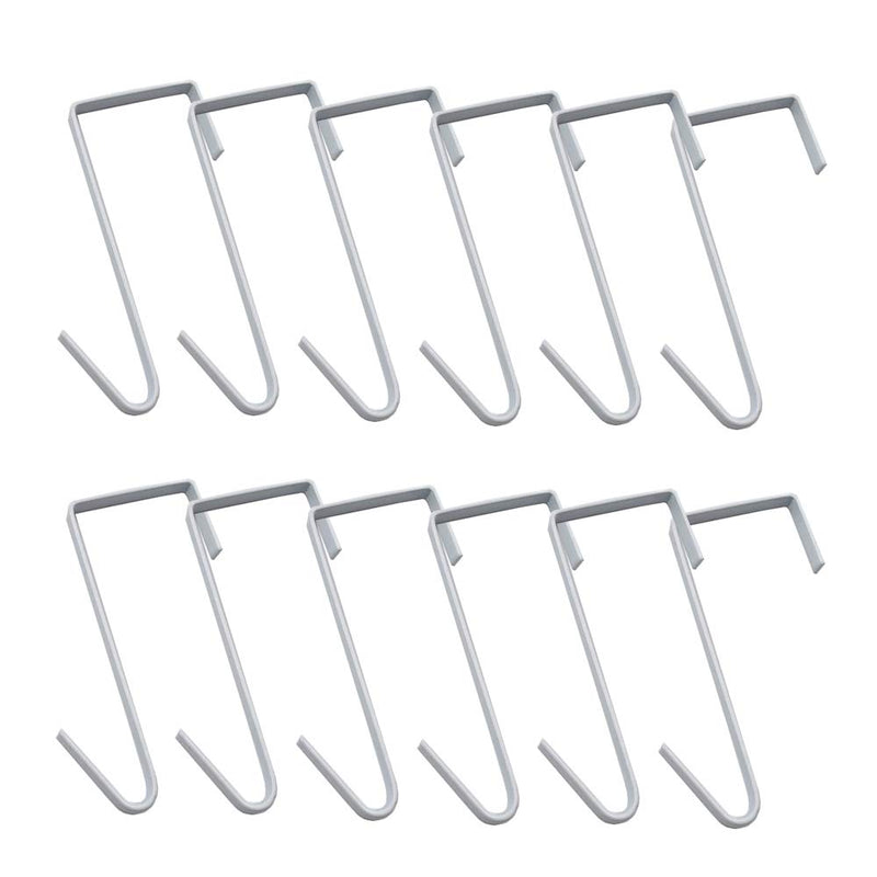 [Australia - AusPower] - OJYUDD 12 Pack White Smart Over The Door Hook,2 Side Metal Z Hooks,S Hooks for Hanging Coats,Bags,Towels for Bathroom,Kitchen,Office 
