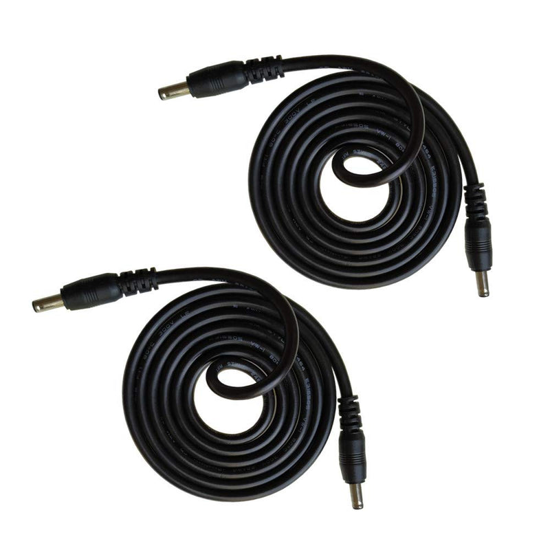 [Australia - AusPower] - DZYDZR 2pcs 1 Meter 1.35mm x 3.5mm DC Extension Cable Black 22 AWG Copper Wire Male to Male Plug Max 24V 3A (3.3ft) 