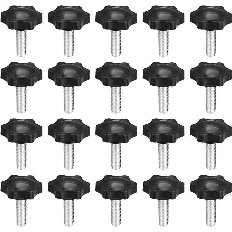 [Australia - AusPower] - NACX M8 x 20mm Thread Clamping Knob, Thumb Screw, Star Hand Knob Tightening Screw Knob for Machinery, 20Pcs 