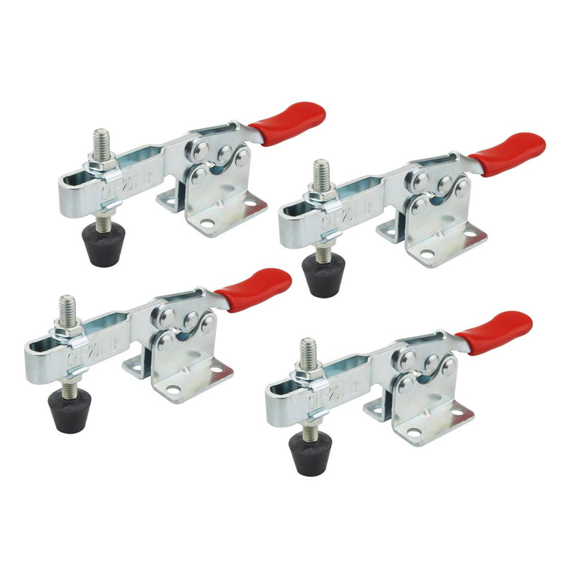 [Australia - AusPower] - Toggle Clamp 4 Pack 201-B Style Quick Release Toggle Latch Hold Down Clamp Antiskid Red Horizontal Clamp 360Lbs Holding Capacity Quick Release Woodworking Tool 201B, 4PK 