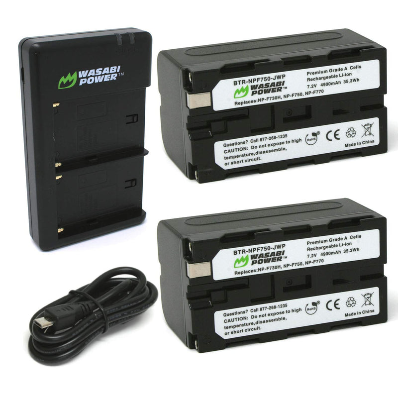 [Australia - AusPower] - Wasabi Power Battery (2-Pack) and Dual Charger for Sony NP-F730, NP-F750, NP-F760, NP-F770 (L Series) 
