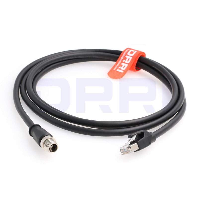 [Australia - AusPower] - DRRI M12 X-Coded 8 Pole to RJ45 Ethernet Cable for Cognex 262 Cameras Industrial Network Applications (3M) 3M Straight X-code 