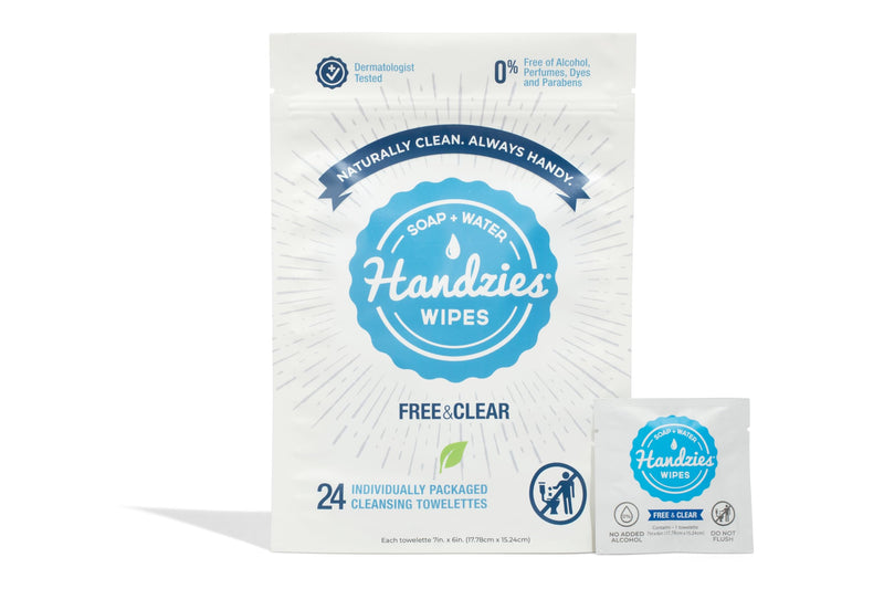 [Australia - AusPower] - Natural Soap and Water Hand Wipes, Hypoallergenic, Free and Clear, Individually Packaged Singles (24) Unscented 24 Count (Pack of 1) 