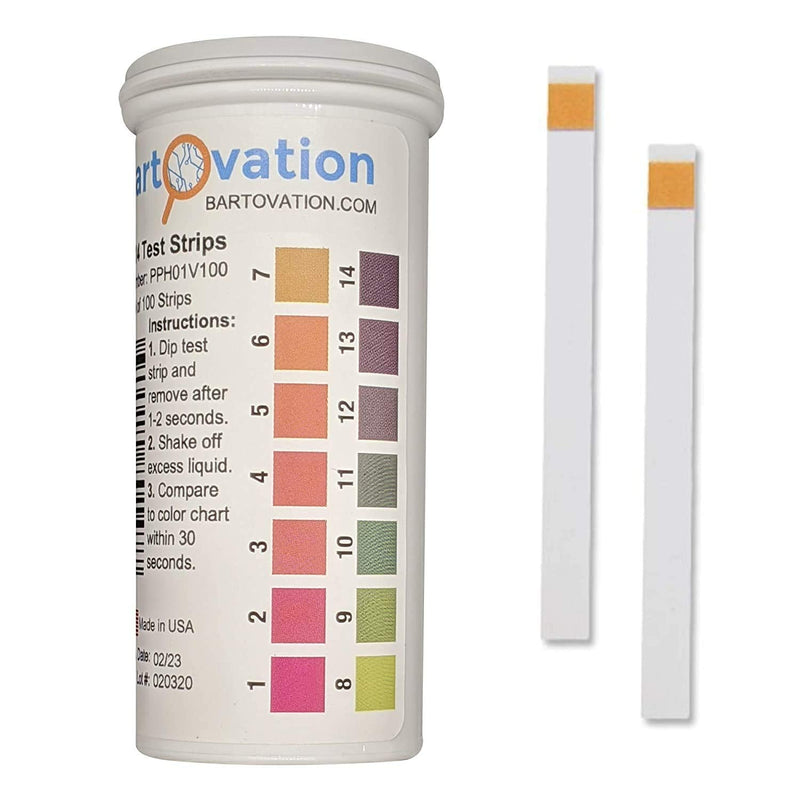 [Australia - AusPower] - pH 1-14 Wide Range Test Strips [Moisture-Proof Vial of 100 Strips] Made in USA 