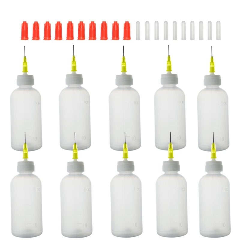 [Australia - AusPower] - SHAOTONG 10Pcs Squeeze Bottle With 20G Dispensing Needles And Cap (50ml dispensing bottle) 1.7 Ounces 