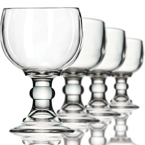 Amehla Schooner Beer Glasses Set - 21-ounce Large Margarita Glass, Big Goblet Style Beer Glass for Coronarita, Michelada Cup, Fish Bowl Glasses for Drinks or Shrimp Cocktail - Set of 4 (Clear)
