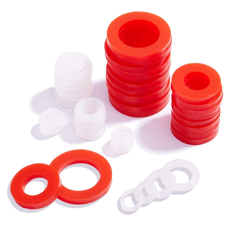 [Australia - AusPower] - Litorange 190 PCS Mixed Silicone O Ring Sealing Gasket Washers, 6 Different Size,Made from Soft Silicone (Better Sealing Than Rubber) Used for 3/4",1/2",3/8",1/4",1/8" Fittings & Valve,Plugs Etc 6 Size 190PCS 