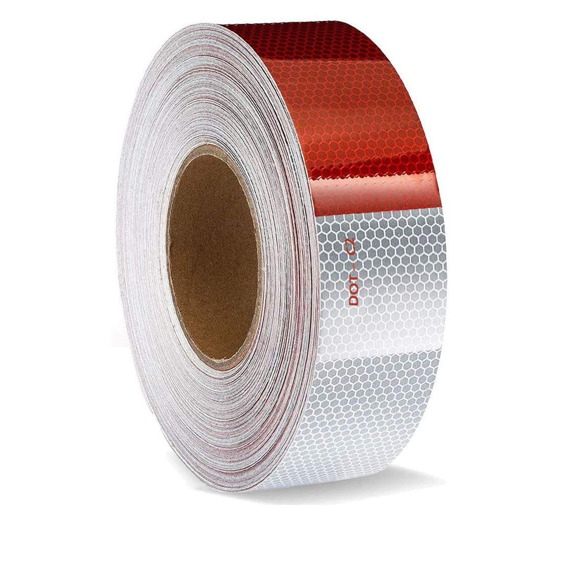 2" X 164FT DOT-C2 Reflective Tape, Waterproof Reflector Conspicuity Tape, Safety Sticker Strips for Trailers, Cars, Trucks, Warning Tape Automative Accessories Indoor-R6"*W6"