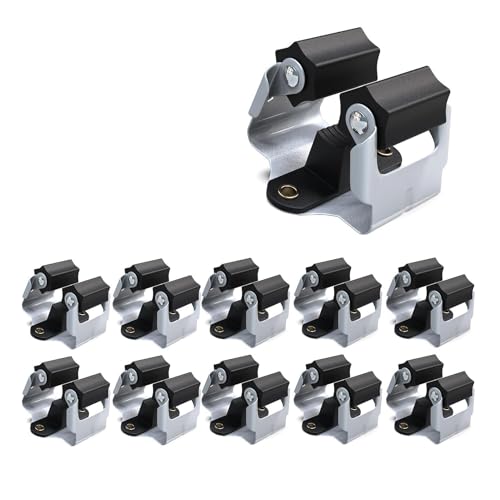 3-H Tool Holder Wall Mount, Wall Broom Holder for Mops / Brooms / Garden Tools for Walls, Masonry / Doors - Up to 4 kg | Broom Holder Wall Mount for Broom Garden Tools Shovel Mop Device Holder for Home Garden Garage Powder Coated 10 Black